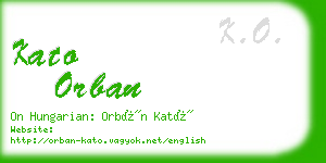 kato orban business card